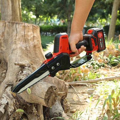 8 Inch Cordless Electric Chainsaw Portable Handheld with Brushless Motor Rechargeable Battery and Auto Oiler