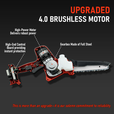 8 Inch Cordless Electric Chainsaw Portable Handheld with Brushless Motor Rechargeable Battery and Auto Oiler