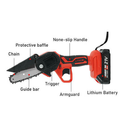 Mini Chainsaw Cordless 4 Inch Portable and Easy to Prune Cutting Chainsaw Electric Handheld Small Saw