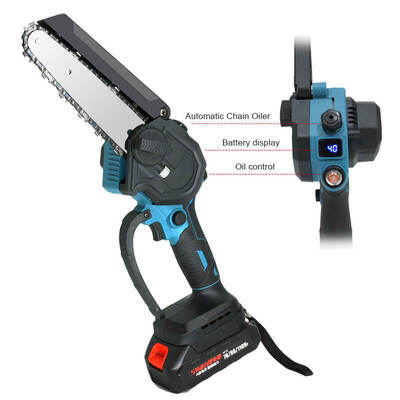 6 Inch Ultra Light Mini Chainsaw With Pump Oil Cordless Battery Electric Chainsaw For Cutting Wood